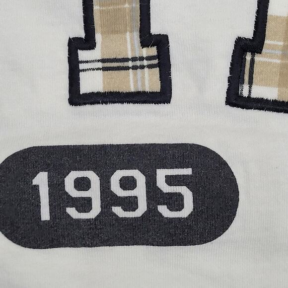 Vintage 1995 New-York News Shirt Medium 22x26 White USA Plaid - Picture 11 of 13